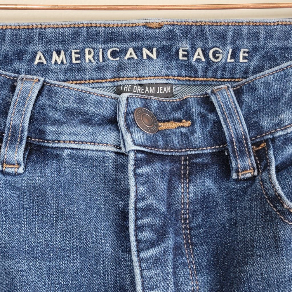 American Eagle Skinny Dream Jeans Super Hi Rise Jegging Medium Blue Wash AE 2 - Picture 2 of 10